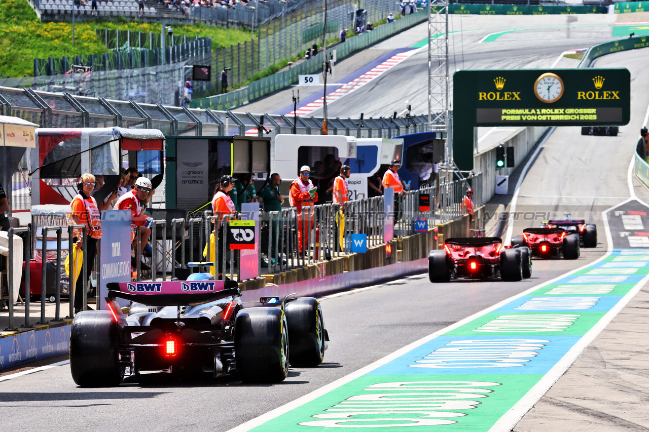 GP AUSTRIA, Pierre Gasly (FRA) Alpine F1 Team A523 leaves the pits.

30.06.2023. Formula 1 World Championship, Rd 10, Austrian Grand Prix, Spielberg, Austria, Qualifiche Day.

- www.xpbimages.com, EMail: requests@xpbimages.com © Copyright: Batchelor / XPB Images