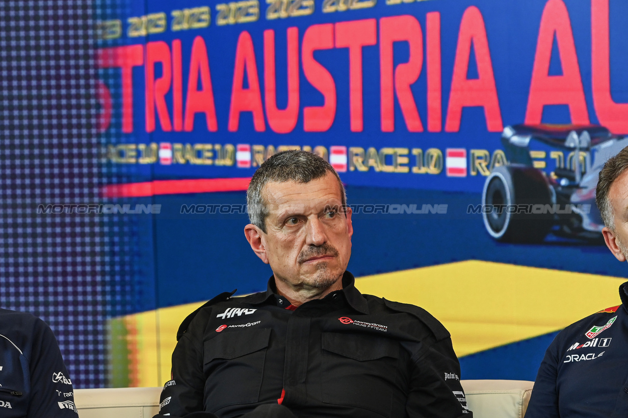 GP AUSTRIA, Guenther Steiner (ITA) Haas F1 Team Prinicipal in the FIA Press Conference.

30.06.2023. Formula 1 World Championship, Rd 10, Austrian Grand Prix, Spielberg, Austria, Qualifiche Day.

- www.xpbimages.com, EMail: requests@xpbimages.com © Copyright: XPB Images