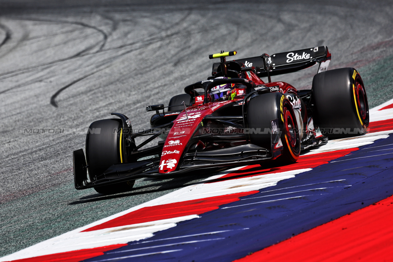 GP AUSTRIA, Zhou Guanyu (CHN) Alfa Romeo F1 Team C43.

30.06.2023. Formula 1 World Championship, Rd 10, Austrian Grand Prix, Spielberg, Austria, Qualifiche Day.

- www.xpbimages.com, EMail: requests@xpbimages.com © Copyright: Moy / XPB Images