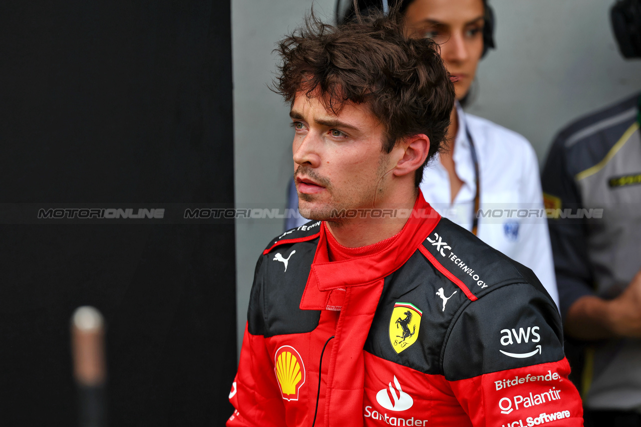 GP AUSTRIA, Charles Leclerc (MON) Ferrari in qualifying parc ferme.

30.06.2023. Formula 1 World Championship, Rd 10, Austrian Grand Prix, Spielberg, Austria, Qualifiche Day.

- www.xpbimages.com, EMail: requests@xpbimages.com © Copyright: Batchelor / XPB Images