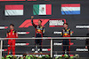 GP AZERBAIJAN, 
The podium (L to R): Charles Leclerc (MON) Ferrari, second; Sergio Perez (MEX) Red Bull Racing, vincitore; Max Verstappen (NLD) Red Bull Racing, third. 30.04.2023. Formula 1 World Championship, Rd 4, Azerbaijan Grand Prix, Baku Street Circuit, Azerbaijan, Gara Day. - www.xpbimages.com, EMail: requests@xpbimages.com ¬© Copyright: Batchelor / XPB Images