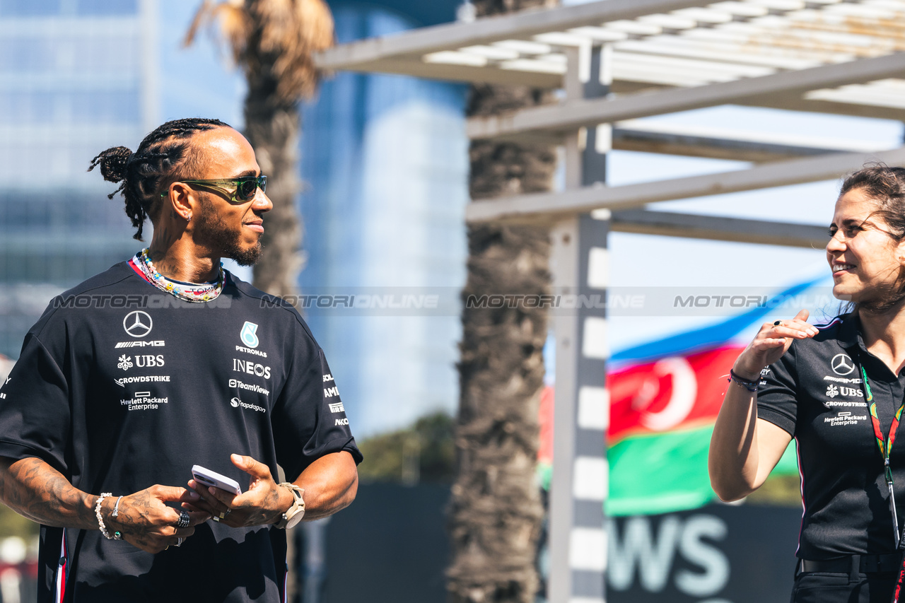 GP AZERBAIJAN, Lewis Hamilton (GBR) Mercedes AMG F1.

27.04.2023. Formula 1 World Championship, Rd 4, Azerbaijan Grand Prix, Baku Street Circuit, Azerbaijan, Preparation Day.

- www.xpbimages.com, EMail: requests@xpbimages.com ¬© Copyright: Bearne / XPB Images