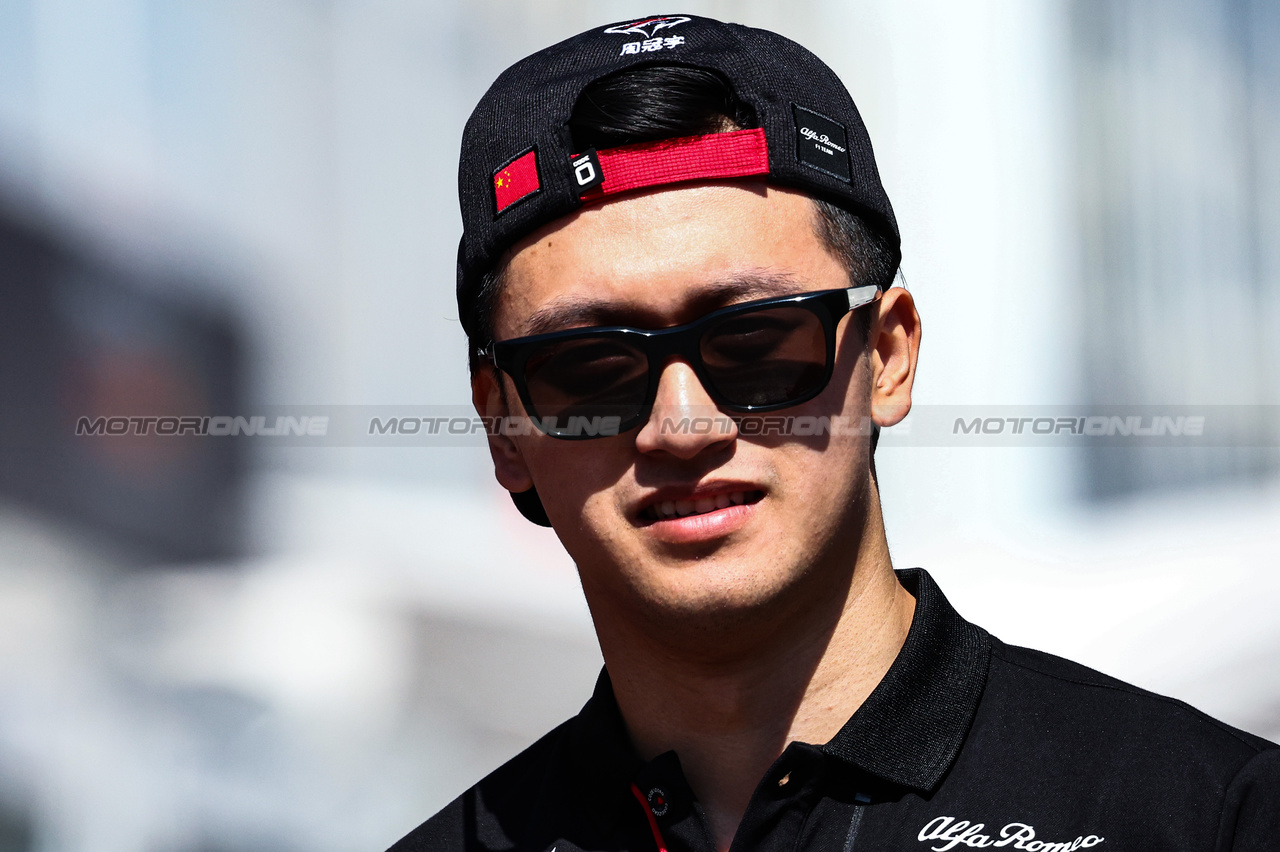 GP AZERBAIJAN, Guanyu Zhou (CHI), Alfa Romeo Racing 
27.04.2023. Formula 1 World Championship, Rd 4, Azerbaijan Grand Prix, Baku Street Circuit, Azerbaijan, Preparation Day.
- www.xpbimages.com, EMail: requests@xpbimages.com ¬© Copyright: Charniaux / XPB Images