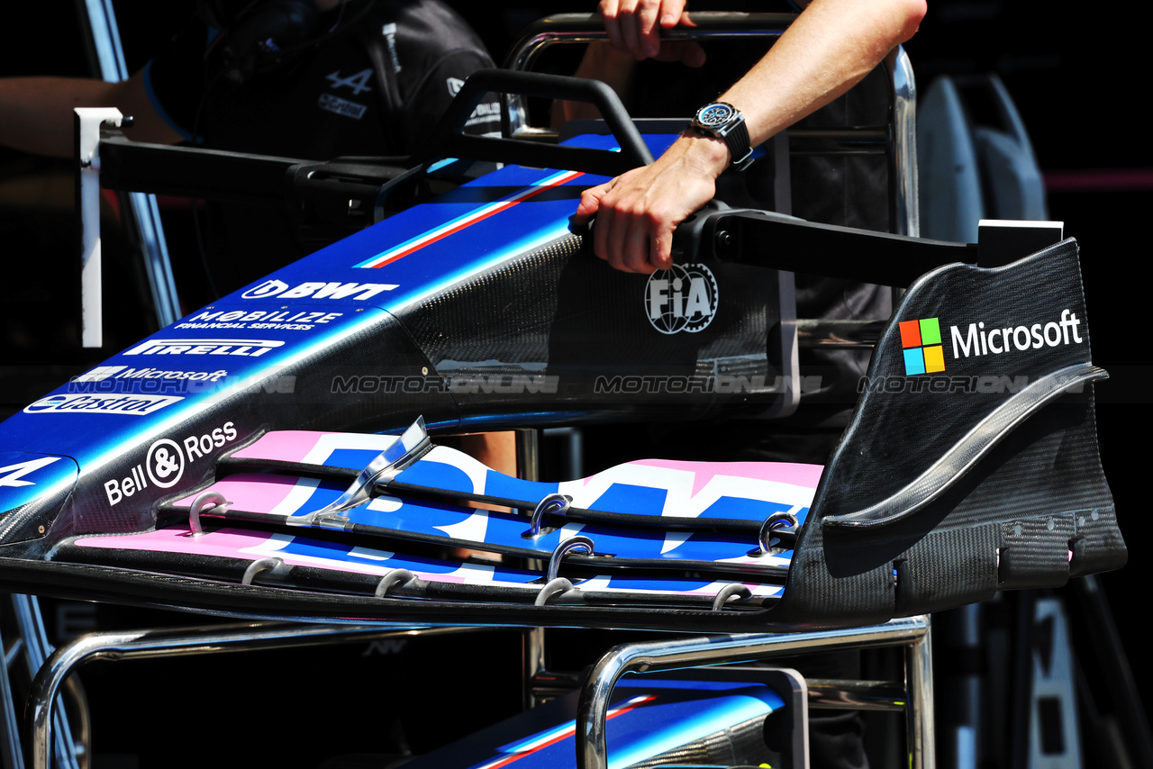 GP AZERBAIJAN, Alpine F1 Team A523 front wings.

27.04.2023. Formula 1 World Championship, Rd 4, Azerbaijan Grand Prix, Baku Street Circuit, Azerbaijan, Preparation Day.

- www.xpbimages.com, EMail: requests@xpbimages.com ¬© Copyright: Batchelor / XPB Images