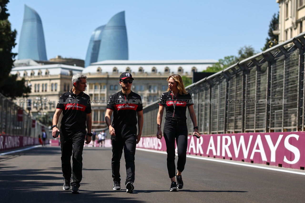 GP AZERBAIJAN, Guanyu Zhou (CHI), Alfa Romeo Racing 
27.04.2023. Formula 1 World Championship, Rd 4, Azerbaijan Grand Prix, Baku Street Circuit, Azerbaijan, Preparation Day.
- www.xpbimages.com, EMail: requests@xpbimages.com ¬© Copyright: Charniaux / XPB Images