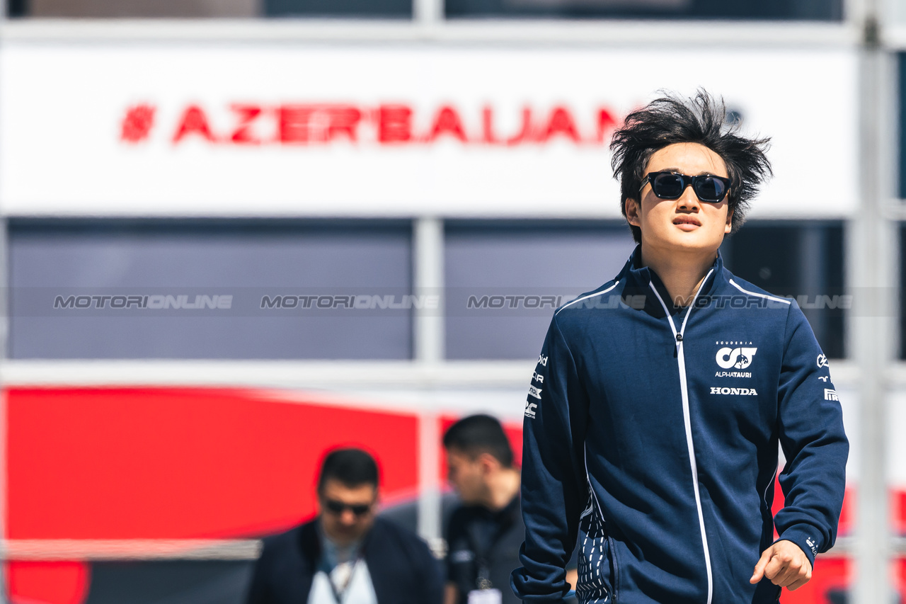 GP AZERBAIJAN, Yuki Tsunoda (JPN) AlphaTauri.

27.04.2023. Formula 1 World Championship, Rd 4, Azerbaijan Grand Prix, Baku Street Circuit, Azerbaijan, Preparation Day.

- www.xpbimages.com, EMail: requests@xpbimages.com ¬© Copyright: Bearne / XPB Images