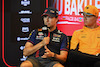 GP AZERBAIJAN, Sergio Perez (MEX) Red Bull Racing in the FIA Press Conference.
27.04.2023. Formula 1 World Championship, Rd 4, Azerbaijan Grand Prix, Baku Street Circuit, Azerbaijan, Preparation Day.
- www.xpbimages.com, EMail: requests@xpbimages.com ¬© Copyright: XPB Images