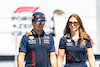 GP AZERBAIJAN, (L to R): Sergio Perez (MEX) Red Bull Racing with Alice Hedworth (GBR) Red Bull Racing Communications Manager.
27.04.2023. Formula 1 World Championship, Rd 4, Azerbaijan Grand Prix, Baku Street Circuit, Azerbaijan, Preparation Day.
- www.xpbimages.com, EMail: requests@xpbimages.com ¬© Copyright: Bearne / XPB Images