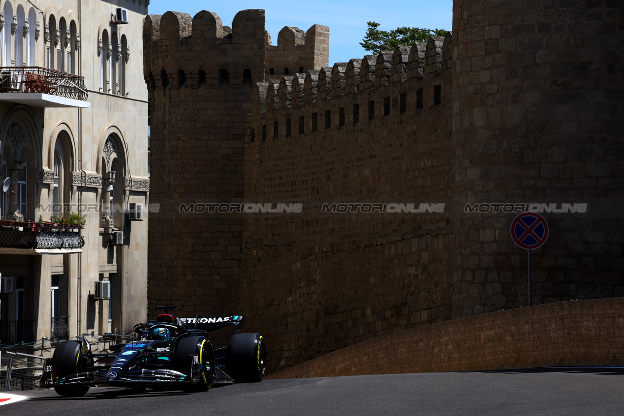 GP AZERBAIJAN, George Russell (GBR) Mercedes AMG F1 W14.

29.04.2023. Formula 1 World Championship, Rd 4, Azerbaijan Grand Prix, Baku Street Circuit, Azerbaijan, Sprint Day.

- www.xpbimages.com, EMail: requests@xpbimages.com ¬© Copyright: Batchelor / XPB Images