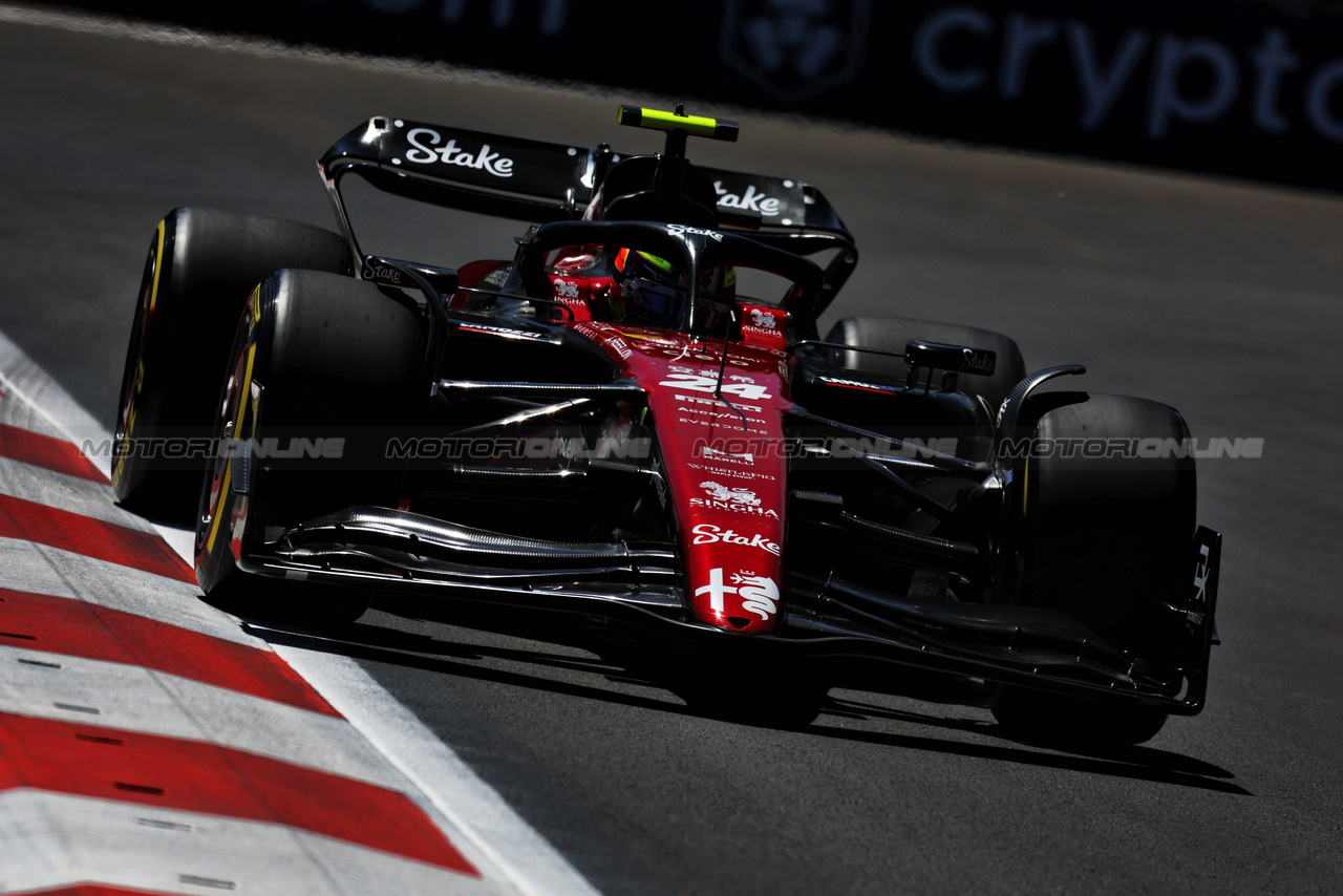 GP AZERBAIJAN, Zhou Guanyu (CHN) Alfa Romeo F1 Team C43.

29.04.2023. Formula 1 World Championship, Rd 4, Azerbaijan Grand Prix, Baku Street Circuit, Azerbaijan, Sprint Day.

 - www.xpbimages.com, EMail: requests@xpbimages.com ¬© Copyright: Coates / XPB Images