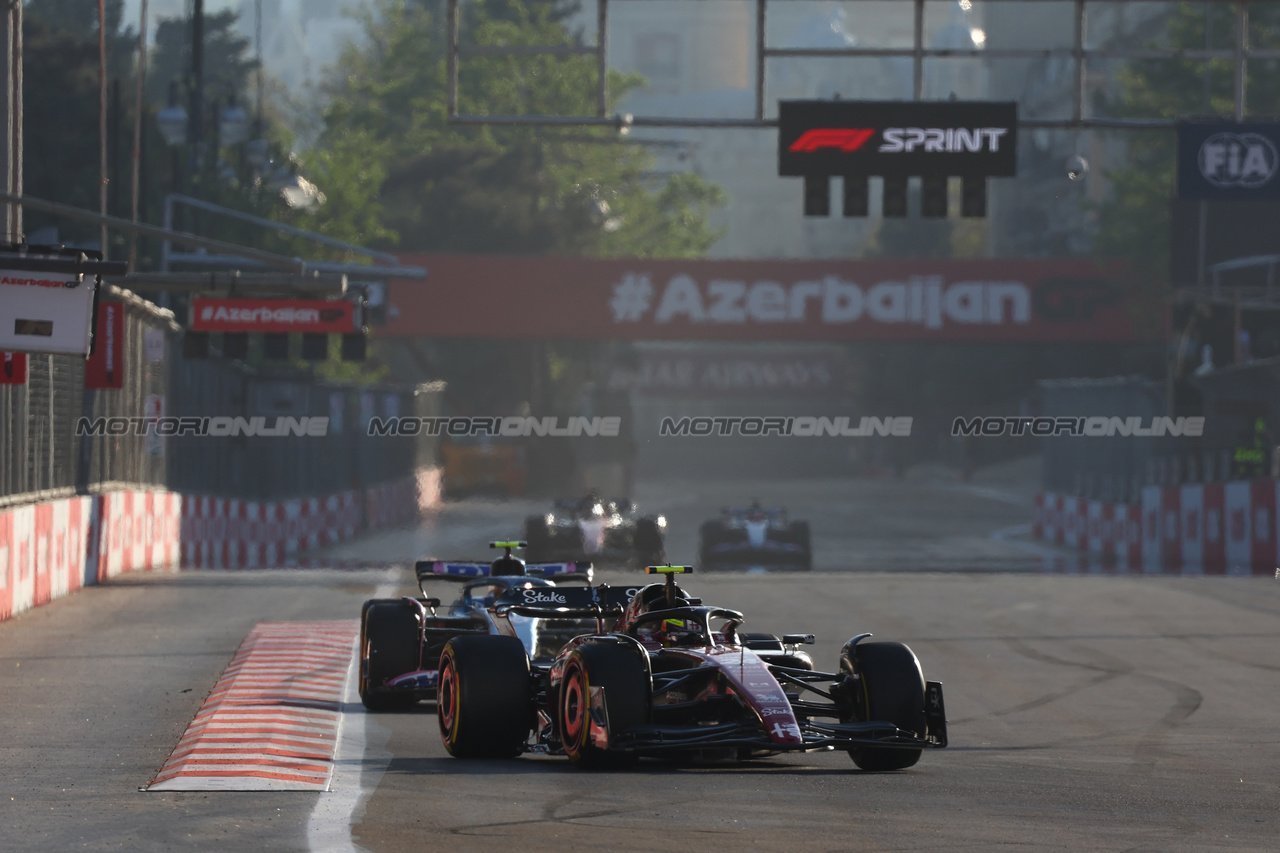 GP AZERBAIJAN, Zhou Guanyu (CHN) Alfa Romeo F1 Team C43.

29.04.2023. Formula 1 World Championship, Rd 4, Azerbaijan Grand Prix, Baku Street Circuit, Azerbaijan, Sprint Day.

- www.xpbimages.com, EMail: requests@xpbimages.com ¬© Copyright: Batchelor / XPB Images