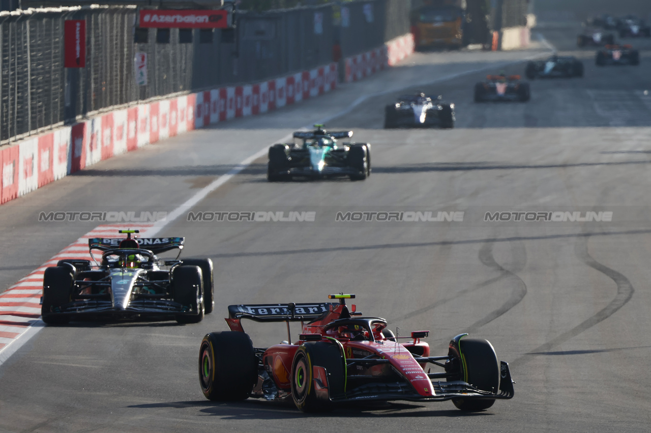 GP AZERBAIJAN, Carlos Sainz Jr (ESP) Ferrari SF-23.

29.04.2023. Formula 1 World Championship, Rd 4, Azerbaijan Grand Prix, Baku Street Circuit, Azerbaijan, Sprint Day.

- www.xpbimages.com, EMail: requests@xpbimages.com ¬© Copyright: Batchelor / XPB Images
