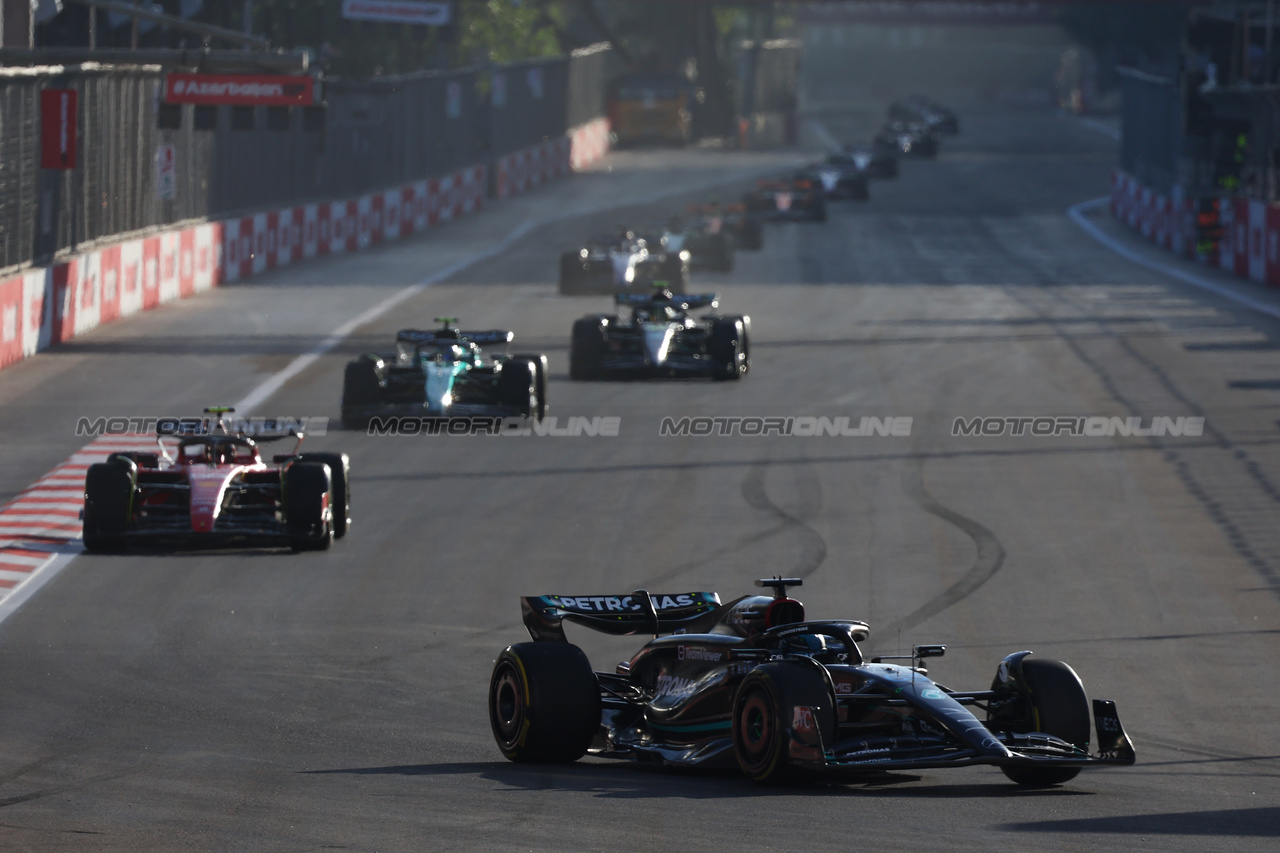 GP AZERBAIJAN, George Russell (GBR) Mercedes AMG F1 W14.

29.04.2023. Formula 1 World Championship, Rd 4, Azerbaijan Grand Prix, Baku Street Circuit, Azerbaijan, Sprint Day.

- www.xpbimages.com, EMail: requests@xpbimages.com ¬© Copyright: Batchelor / XPB Images
