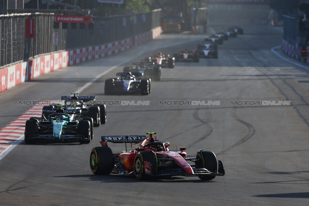 GP AZERBAIJAN, Carlos Sainz Jr (ESP) Ferrari SF-23.

29.04.2023. Formula 1 World Championship, Rd 4, Azerbaijan Grand Prix, Baku Street Circuit, Azerbaijan, Sprint Day.

- www.xpbimages.com, EMail: requests@xpbimages.com ¬© Copyright: Batchelor / XPB Images