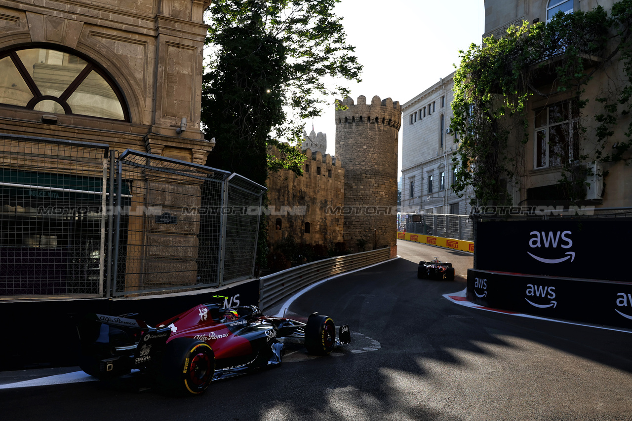 GP AZERBAIJAN, Zhou Guanyu (CHN) Alfa Romeo F1 Team C43.

29.04.2023. Formula 1 World Championship, Rd 4, Azerbaijan Grand Prix, Baku Street Circuit, Azerbaijan, Sprint Day.

 - www.xpbimages.com, EMail: requests@xpbimages.com ¬© Copyright: Coates / XPB Images