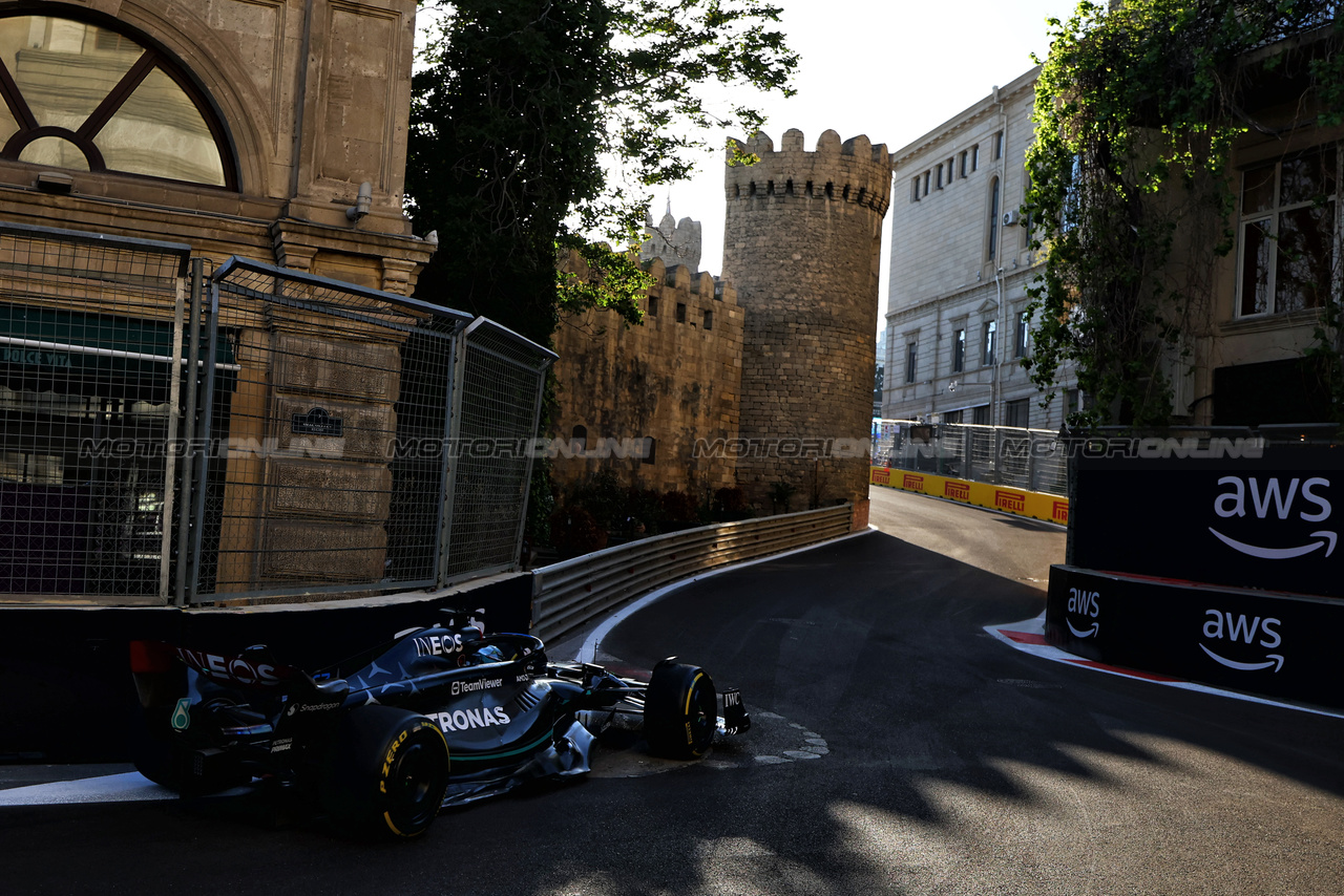 GP AZERBAIJAN, George Russell (GBR) Mercedes AMG F1 W14.

29.04.2023. Formula 1 World Championship, Rd 4, Azerbaijan Grand Prix, Baku Street Circuit, Azerbaijan, Sprint Day.

 - www.xpbimages.com, EMail: requests@xpbimages.com ¬© Copyright: Coates / XPB Images