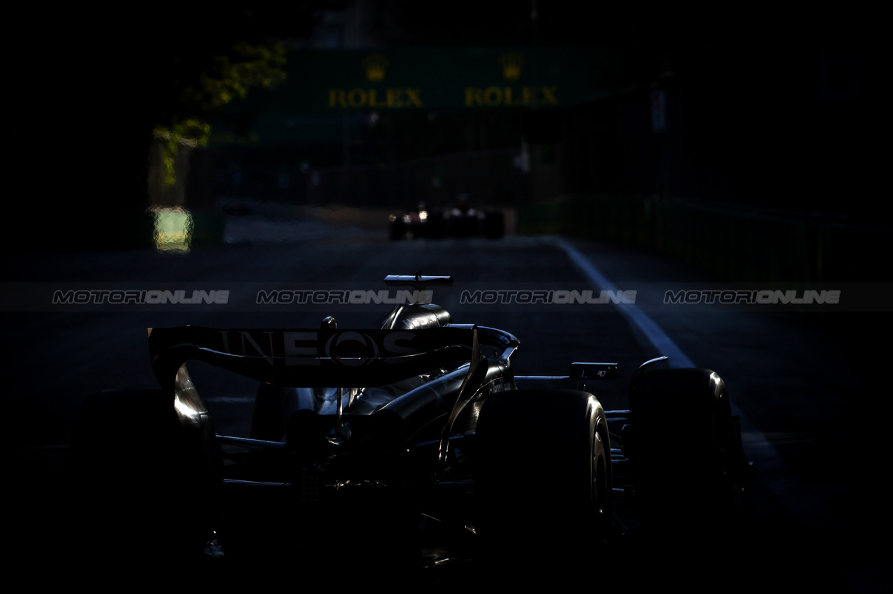 GP AZERBAIJAN, George Russell (GBR), Mercedes AMG F1 
29.04.2023. Formula 1 World Championship, Rd 4, Azerbaijan Grand Prix, Baku Street Circuit, Azerbaijan, Sprint Day.
- www.xpbimages.com, EMail: requests@xpbimages.com ¬© Copyright: Charniaux / XPB Images