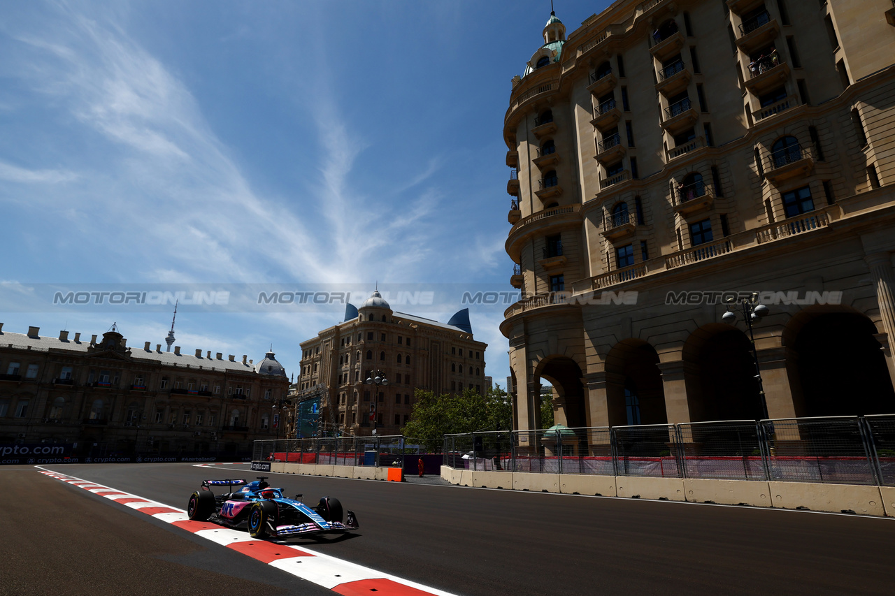 GP AZERBAIJAN, Esteban Ocon (FRA) Alpine F1 Team A523.

29.04.2023. Formula 1 World Championship, Rd 4, Azerbaijan Grand Prix, Baku Street Circuit, Azerbaijan, Sprint Day.

 - www.xpbimages.com, EMail: requests@xpbimages.com ¬© Copyright: Coates / XPB Images