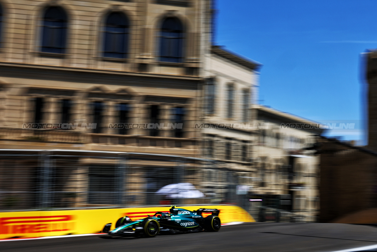 GP AZERBAIJAN, Fernando Alonso (ESP) Aston Martin F1 Team AMR23.

29.04.2023. Formula 1 World Championship, Rd 4, Azerbaijan Grand Prix, Baku Street Circuit, Azerbaijan, Sprint Day.

- www.xpbimages.com, EMail: requests@xpbimages.com ¬© Copyright: Batchelor / XPB Images