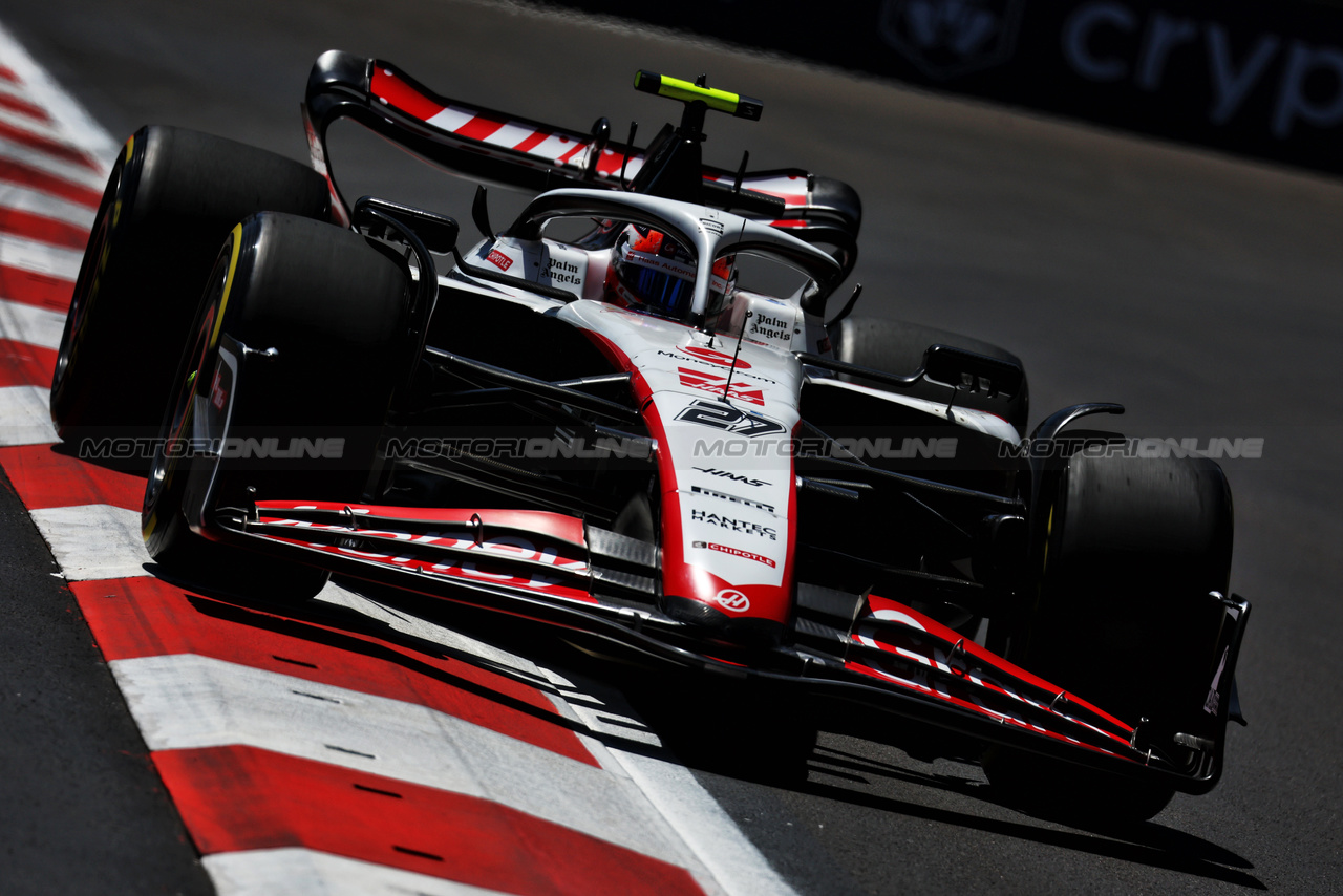GP AZERBAIJAN, Nico Hulkenberg (GER) Haas VF-23.

29.04.2023. Formula 1 World Championship, Rd 4, Azerbaijan Grand Prix, Baku Street Circuit, Azerbaijan, Sprint Day.

 - www.xpbimages.com, EMail: requests@xpbimages.com ¬© Copyright: Coates / XPB Images