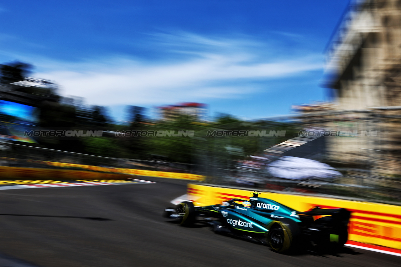GP AZERBAIJAN, Fernando Alonso (ESP) Aston Martin F1 Team AMR23.

29.04.2023. Formula 1 World Championship, Rd 4, Azerbaijan Grand Prix, Baku Street Circuit, Azerbaijan, Sprint Day.

- www.xpbimages.com, EMail: requests@xpbimages.com ¬© Copyright: Batchelor / XPB Images