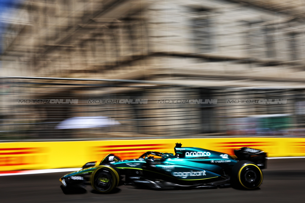 GP AZERBAIJAN, Lance Stroll (CDN) Aston Martin F1 Team AMR23.

29.04.2023. Formula 1 World Championship, Rd 4, Azerbaijan Grand Prix, Baku Street Circuit, Azerbaijan, Sprint Day.

- www.xpbimages.com, EMail: requests@xpbimages.com ¬© Copyright: Batchelor / XPB Images