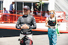 GP AZERBAIJAN, Valtteri Bottas (FIN) Alfa Romeo F1 Team with girlfriend Tiffany Cromwell (AUS) Professional Cyclist.
29.04.2023. Formula 1 World Championship, Rd 4, Azerbaijan Grand Prix, Baku Street Circuit, Azerbaijan, Sprint Day.
- www.xpbimages.com, EMail: requests@xpbimages.com ¬© Copyright: Bearne / XPB Images