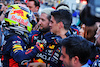 GP AZERBAIJAN, Sprint winner Sergio Perez (MEX) Red Bull Racing celebrates with the team in parc ferme.
29.04.2023. Formula 1 World Championship, Rd 4, Azerbaijan Grand Prix, Baku Street Circuit, Azerbaijan, Sprint Day.
- www.xpbimages.com, EMail: requests@xpbimages.com ¬© Copyright: Batchelor / XPB Images