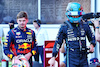 GP AZERBAIJAN, (L to R): Max Verstappen (NLD) Red Bull Racing e George Russell (GBR) Mercedes AMG F1 discuss the Sprint race in parc ferme.
29.04.2023. Formula 1 World Championship, Rd 4, Azerbaijan Grand Prix, Baku Street Circuit, Azerbaijan, Sprint Day.
- www.xpbimages.com, EMail: requests@xpbimages.com ¬© Copyright: Batchelor / XPB Images