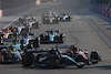 GP AZERBAIJAN, George Russell (GBR) Mercedes AMG F1 W14 e Sergio Perez (MEX) Red Bull Racing RB19 battle for position.
29.04.2023. Formula 1 World Championship, Rd 4, Azerbaijan Grand Prix, Baku Street Circuit, Azerbaijan, Sprint Day.
- www.xpbimages.com, EMail: requests@xpbimages.com ¬© Copyright: Batchelor / XPB Images