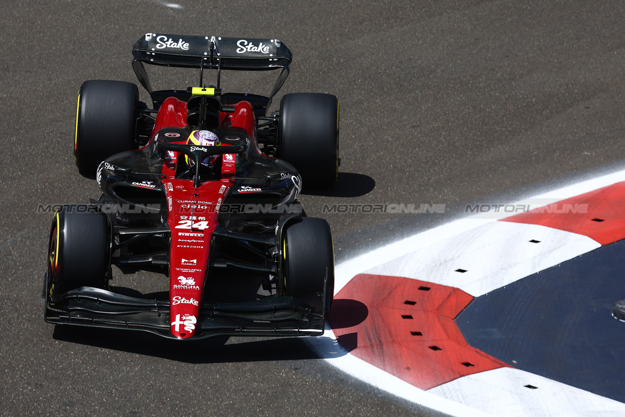 GP AZERBAIJAN, Zhou Guanyu (CHN) Alfa Romeo F1 Team C43.

28.04.2023. Formula 1 World Championship, Rd 4, Azerbaijan Grand Prix, Baku Street Circuit, Azerbaijan, Qualifiche Day.

 - www.xpbimages.com, EMail: requests@xpbimages.com ¬© Copyright: Coates / XPB Images