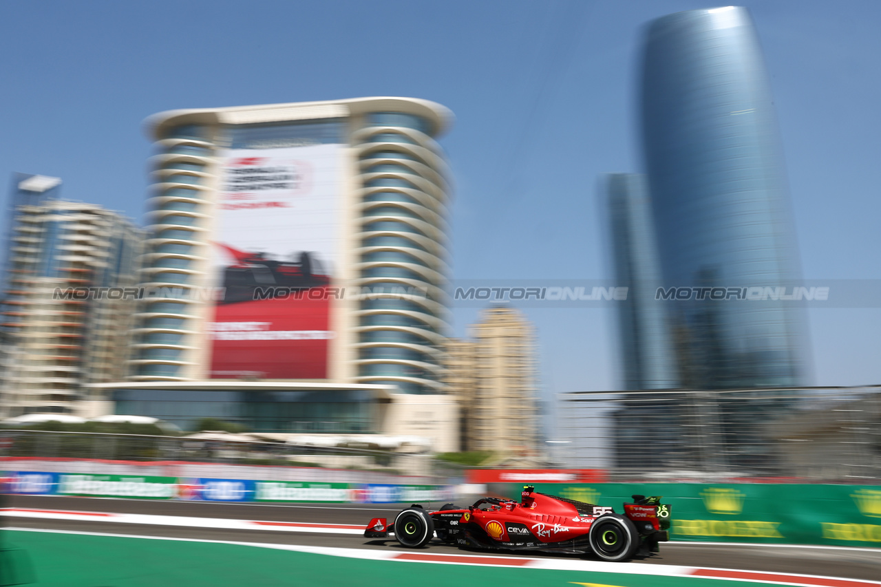 GP AZERBAIJAN, Carlos Sainz Jr (ESP) Ferrari SF-23.

28.04.2023. Formula 1 World Championship, Rd 4, Azerbaijan Grand Prix, Baku Street Circuit, Azerbaijan, Qualifiche Day.

- www.xpbimages.com, EMail: requests@xpbimages.com ¬© Copyright: Batchelor / XPB Images