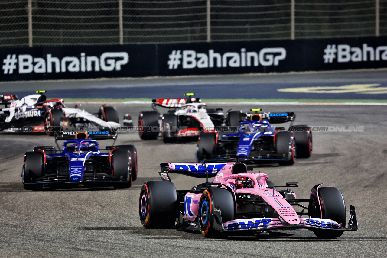 GP BAHRAIN, Esteban Ocon (FRA) Alpine F1 Team A523.

05.03.2023. Formula 1 World Championship, Rd 1, Bahrain Grand Prix, Sakhir, Bahrain, Gara Day.

- www.xpbimages.com, EMail: requests@xpbimages.com © Copyright: Batchelor / XPB Images