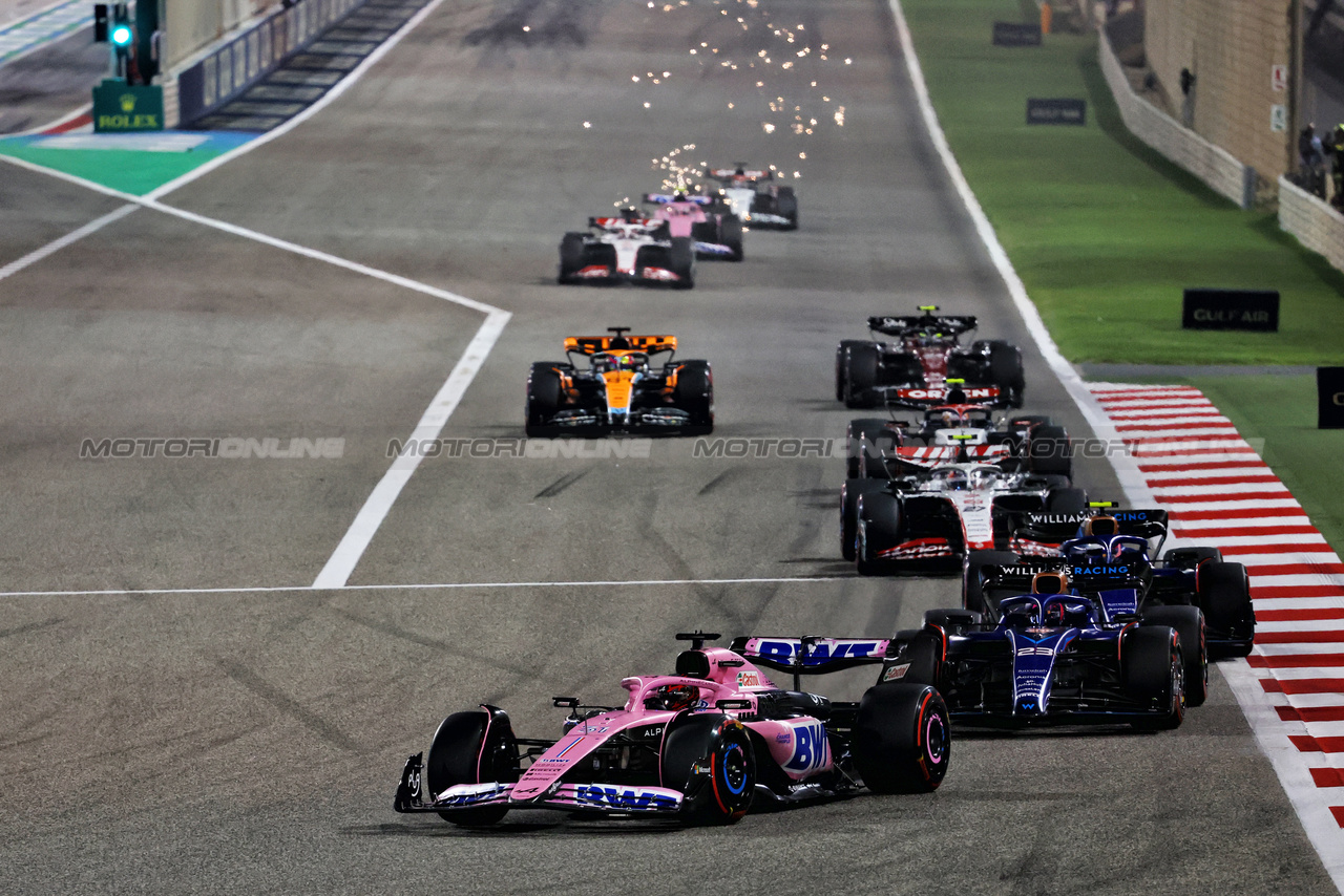 GP BAHRAIN, Esteban Ocon (FRA) Alpine F1 Team A523.

05.03.2023. Formula 1 World Championship, Rd 1, Bahrain Grand Prix, Sakhir, Bahrain, Gara Day.

- www.xpbimages.com, EMail: requests@xpbimages.com © Copyright: Charniaux / XPB Images
