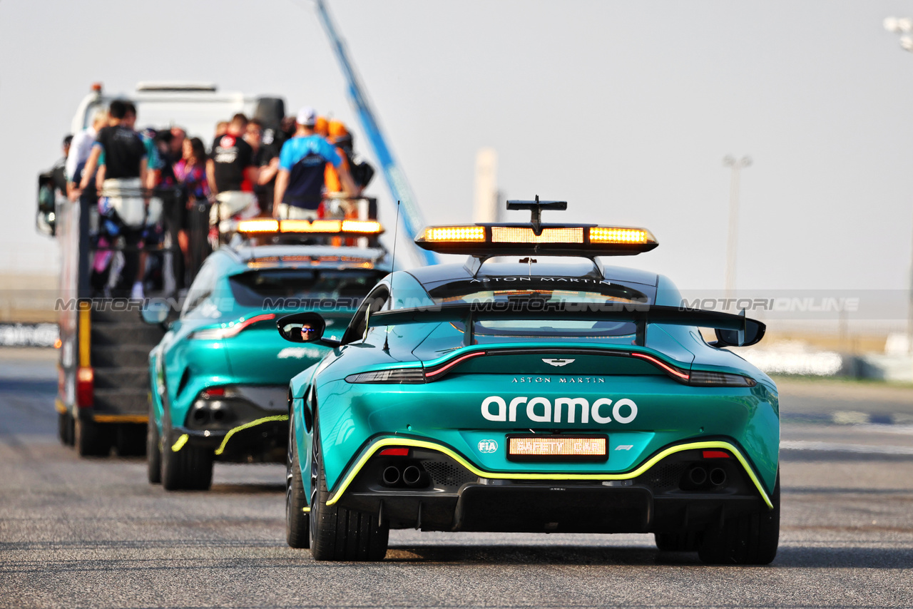 GP BAHRAIN, Aston Martin FIA Safety Car on the drivers parade.

05.03.2023. Formula 1 World Championship, Rd 1, Bahrain Grand Prix, Sakhir, Bahrain, Gara Day.

- www.xpbimages.com, EMail: requests@xpbimages.com © Copyright: Moy / XPB Images