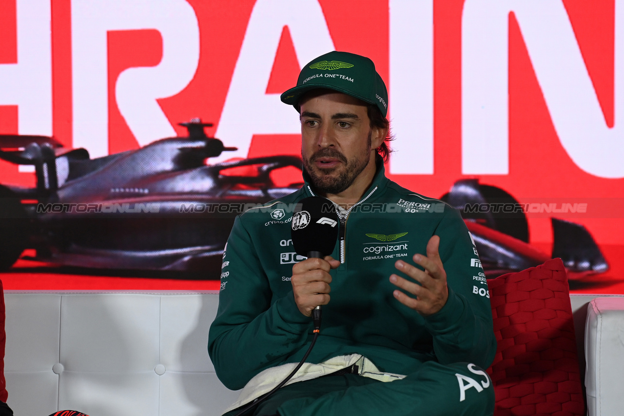 GP BAHRAIN, Fernando Alonso (ESP) Aston Martin F1 Team in the post race FIA Press Conference.

05.03.2023. Formula 1 World Championship, Rd 1, Bahrain Grand Prix, Sakhir, Bahrain, Gara Day.

- www.xpbimages.com, EMail: requests@xpbimages.com © Copyright: XPB Images