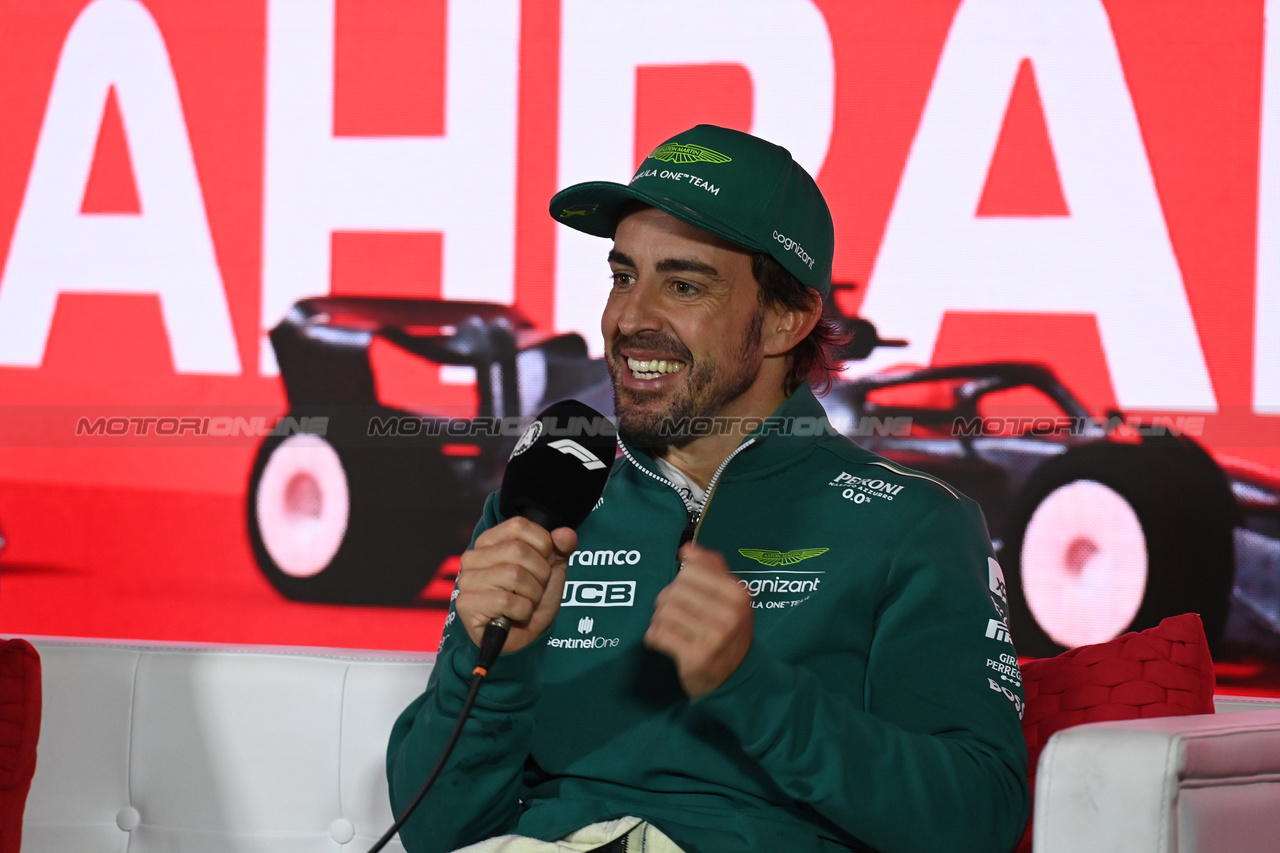 GP BAHRAIN, Fernando Alonso (ESP) Aston Martin F1 Team in the post race FIA Press Conference.

05.03.2023. Formula 1 World Championship, Rd 1, Bahrain Grand Prix, Sakhir, Bahrain, Gara Day.

- www.xpbimages.com, EMail: requests@xpbimages.com © Copyright: XPB Images