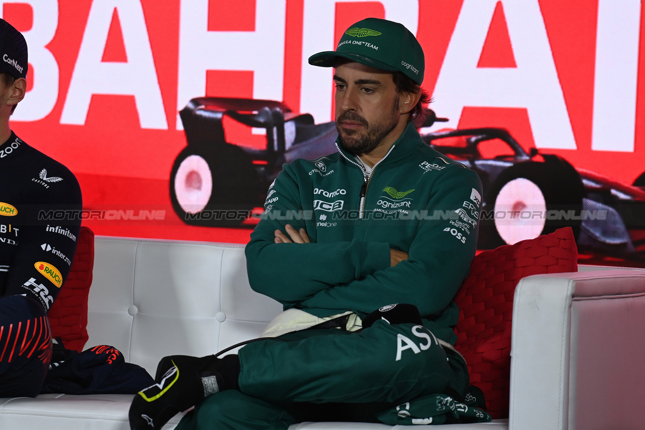 GP BAHRAIN, Fernando Alonso (ESP) Aston Martin F1 Team in the post race FIA Press Conference.

05.03.2023. Formula 1 World Championship, Rd 1, Bahrain Grand Prix, Sakhir, Bahrain, Gara Day.

- www.xpbimages.com, EMail: requests@xpbimages.com © Copyright: XPB Images