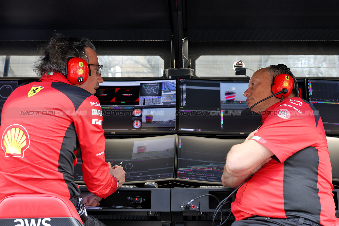 GP BAHRAIN, (L to R): Laurent Mekies (FRA) Ferrari Sporting Director with Frederic Vasseur (FRA) Ferrari Team Principal.

05.03.2023. Formula 1 World Championship, Rd 1, Bahrain Grand Prix, Sakhir, Bahrain, Gara Day.

- www.xpbimages.com, EMail: requests@xpbimages.com © Copyright: Bearne / XPB Images