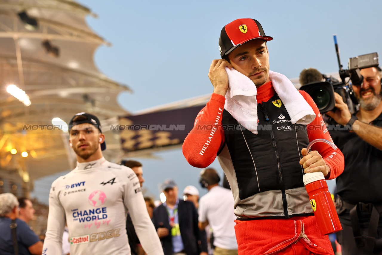 GP BAHRAIN, Charles Leclerc (MON) Ferrari on the grid.

05.03.2023. Formula 1 World Championship, Rd 1, Bahrain Grand Prix, Sakhir, Bahrain, Gara Day.

- www.xpbimages.com, EMail: requests@xpbimages.com © Copyright: Batchelor / XPB Images