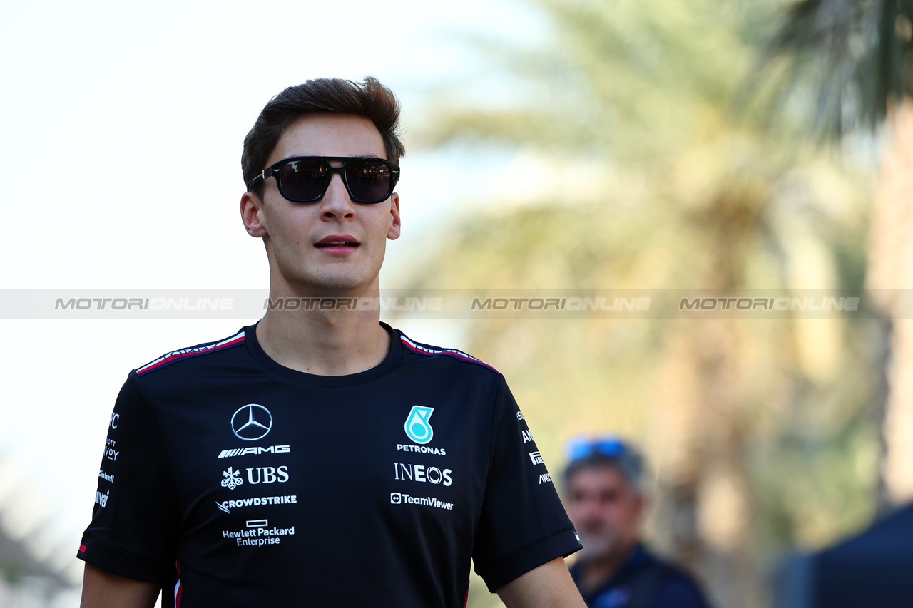 GP BAHRAIN, George Russell (GBR) Mercedes AMG F1.

02.03.2023. Formula 1 World Championship, Rd 1, Bahrain Grand Prix, Sakhir, Bahrain, Preparation Day.

- www.xpbimages.com, EMail: requests@xpbimages.com © Copyright: Batchelor / XPB Images