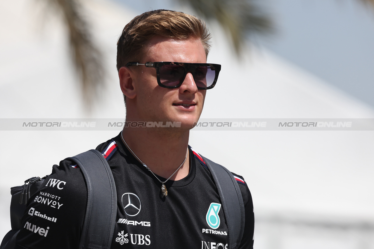 GP BAHRAIN, Mick Schumacher (GER) Mercedes AMG F1 Reserve Driver.

02.03.2023. Formula 1 World Championship, Rd 1, Bahrain Grand Prix, Sakhir, Bahrain, Preparation Day.

- www.xpbimages.com, EMail: requests@xpbimages.com © Copyright: Bearne / XPB Images