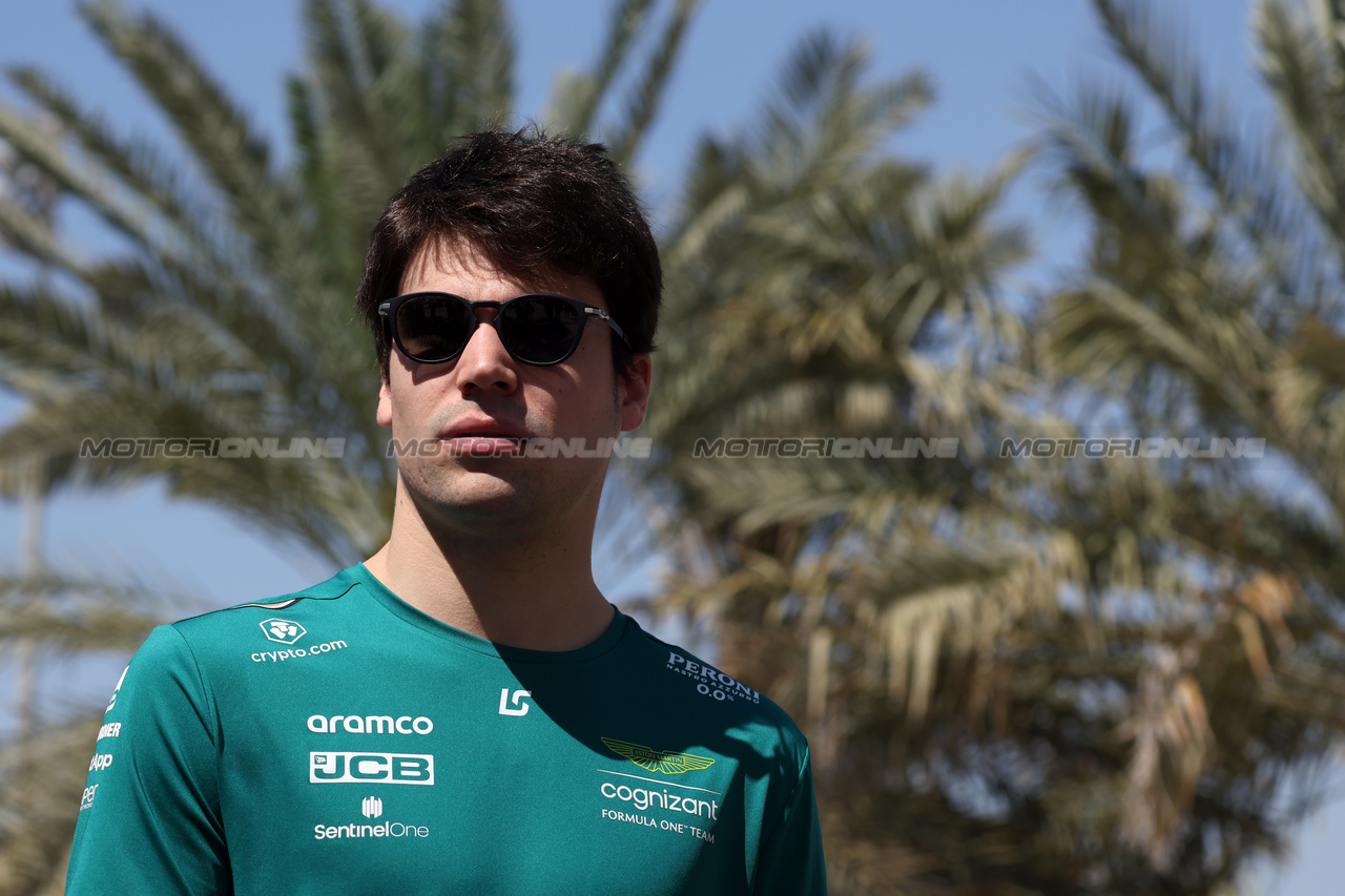 GP BAHRAIN, Lance Stroll (CDN) Aston Martin F1 Team.

02.03.2023. Formula 1 World Championship, Rd 1, Bahrain Grand Prix, Sakhir, Bahrain, Preparation Day.

- www.xpbimages.com, EMail: requests@xpbimages.com © Copyright: Bearne / XPB Images