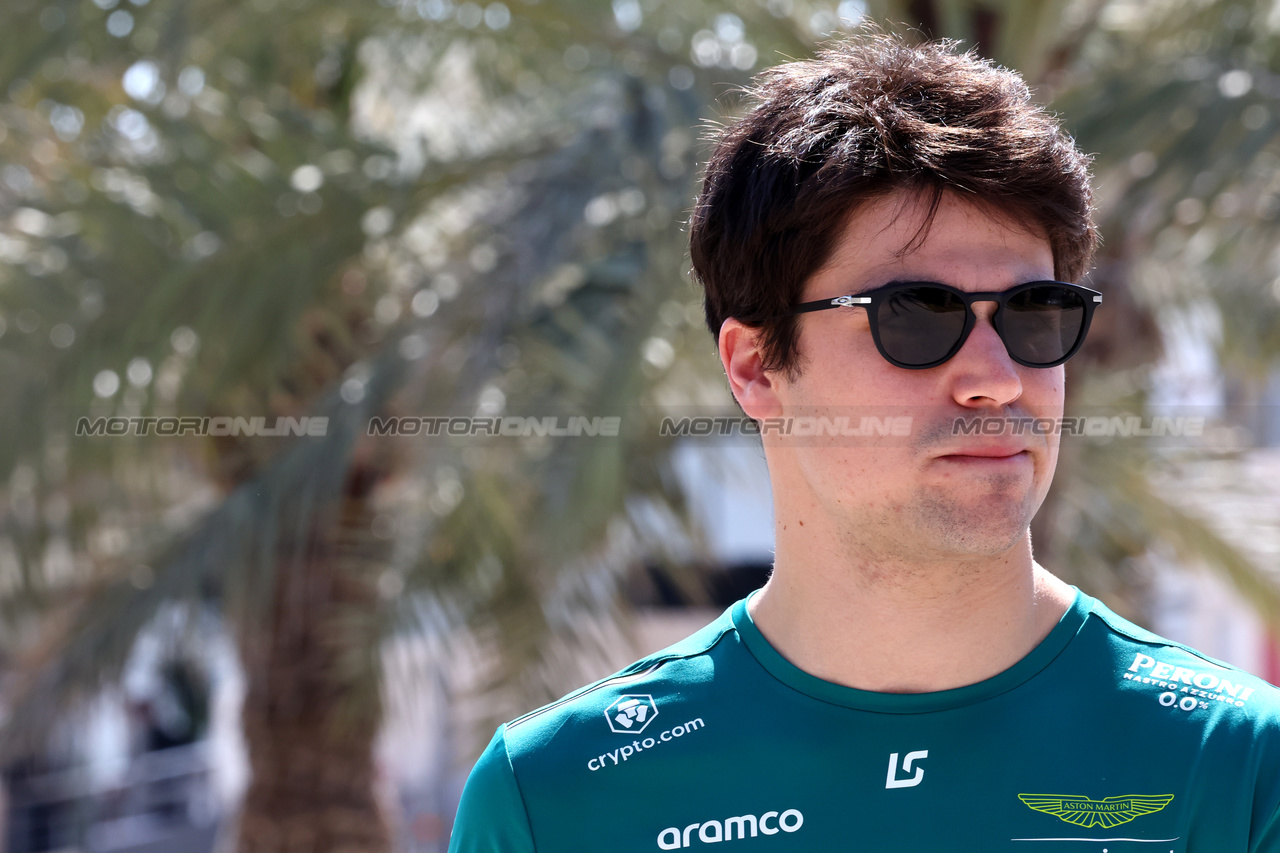 GP BAHRAIN, Lance Stroll (CDN) Aston Martin F1 Team.

02.03.2023. Formula 1 World Championship, Rd 1, Bahrain Grand Prix, Sakhir, Bahrain, Preparation Day.

- www.xpbimages.com, EMail: requests@xpbimages.com © Copyright: Batchelor / XPB Images