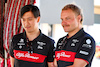 GP BAHRAIN, (L to R): Zhou Guanyu (CHN) Alfa Romeo F1 Team with Valtteri Bottas (FIN) Alfa Romeo F1 Team.
02.03.2023. Formula 1 World Championship, Rd 1, Bahrain Grand Prix, Sakhir, Bahrain, Preparation Day.
- www.xpbimages.com, EMail: requests@xpbimages.com © Copyright: Moy / XPB Images