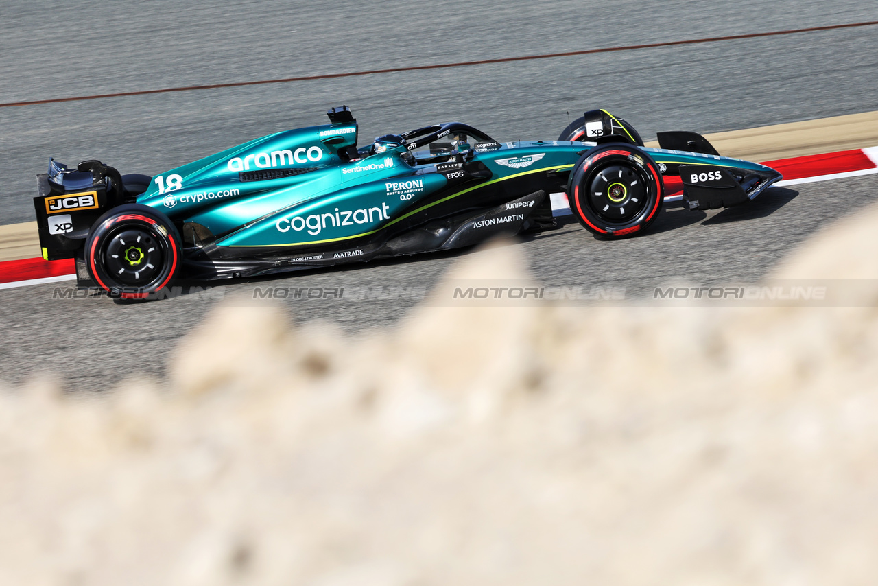 GP BAHRAIN, Lance Stroll (CDN) Aston Martin F1 Team AMR23.

04.03.2023. Formula 1 World Championship, Rd 1, Bahrain Grand Prix, Sakhir, Bahrain, Qualifiche Day.

- www.xpbimages.com, EMail: requests@xpbimages.com © Copyright: Bearne / XPB Images