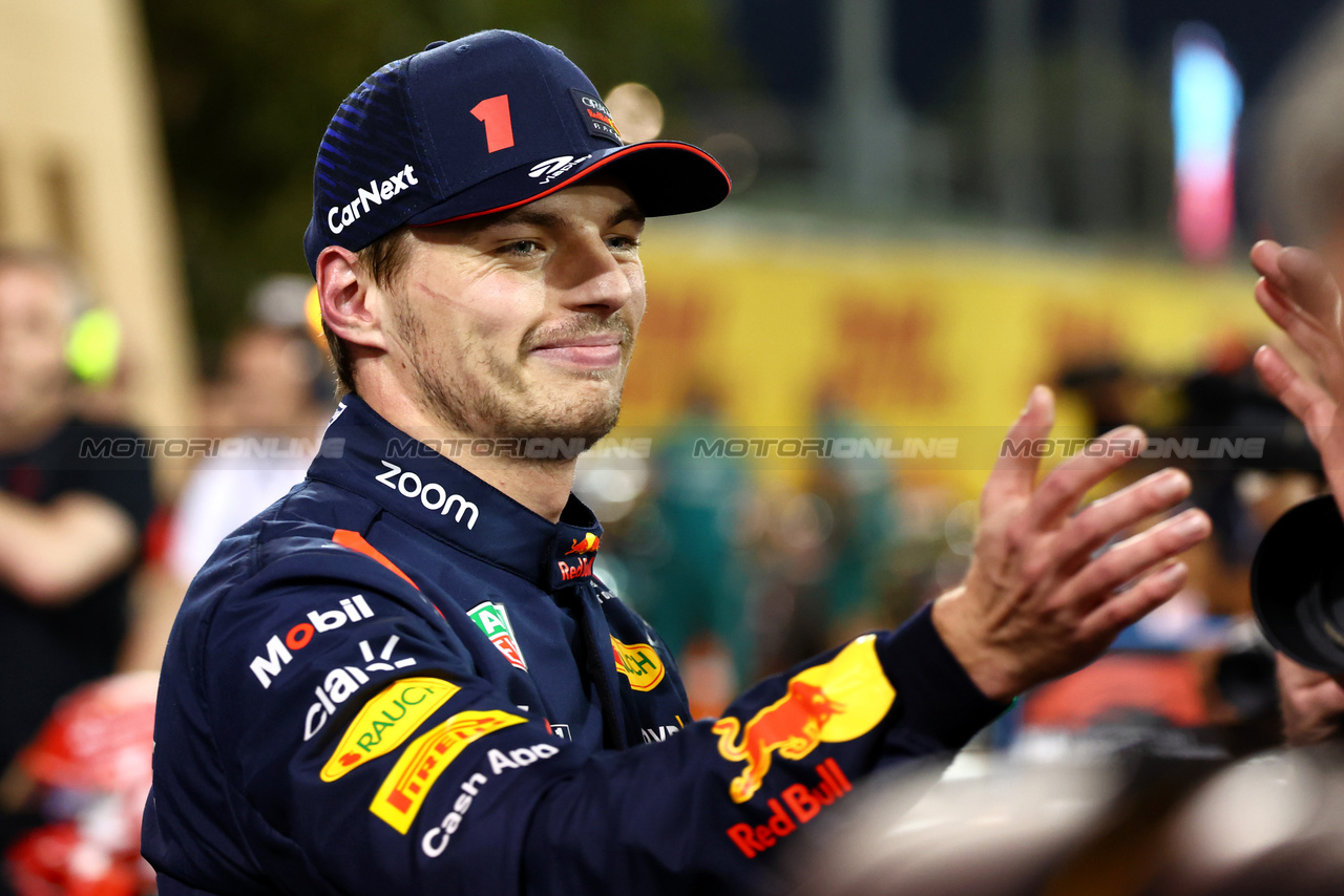 GP BAHRAIN, Max Verstappen (NLD) Red Bull Racing in qualifying parc ferme.

04.03.2023. Formula 1 World Championship, Rd 1, Bahrain Grand Prix, Sakhir, Bahrain, Qualifiche Day.

- www.xpbimages.com, EMail: requests@xpbimages.com © Copyright: Batchelor / XPB Images