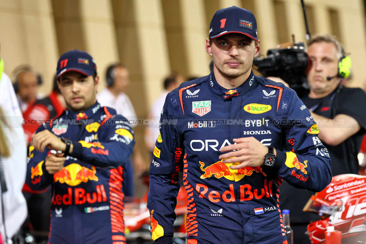 GP BAHRAIN, Max Verstappen (NLD) Red Bull Racing in qualifying parc ferme.

04.03.2023. Formula 1 World Championship, Rd 1, Bahrain Grand Prix, Sakhir, Bahrain, Qualifiche Day.

- www.xpbimages.com, EMail: requests@xpbimages.com © Copyright: Batchelor / XPB Images