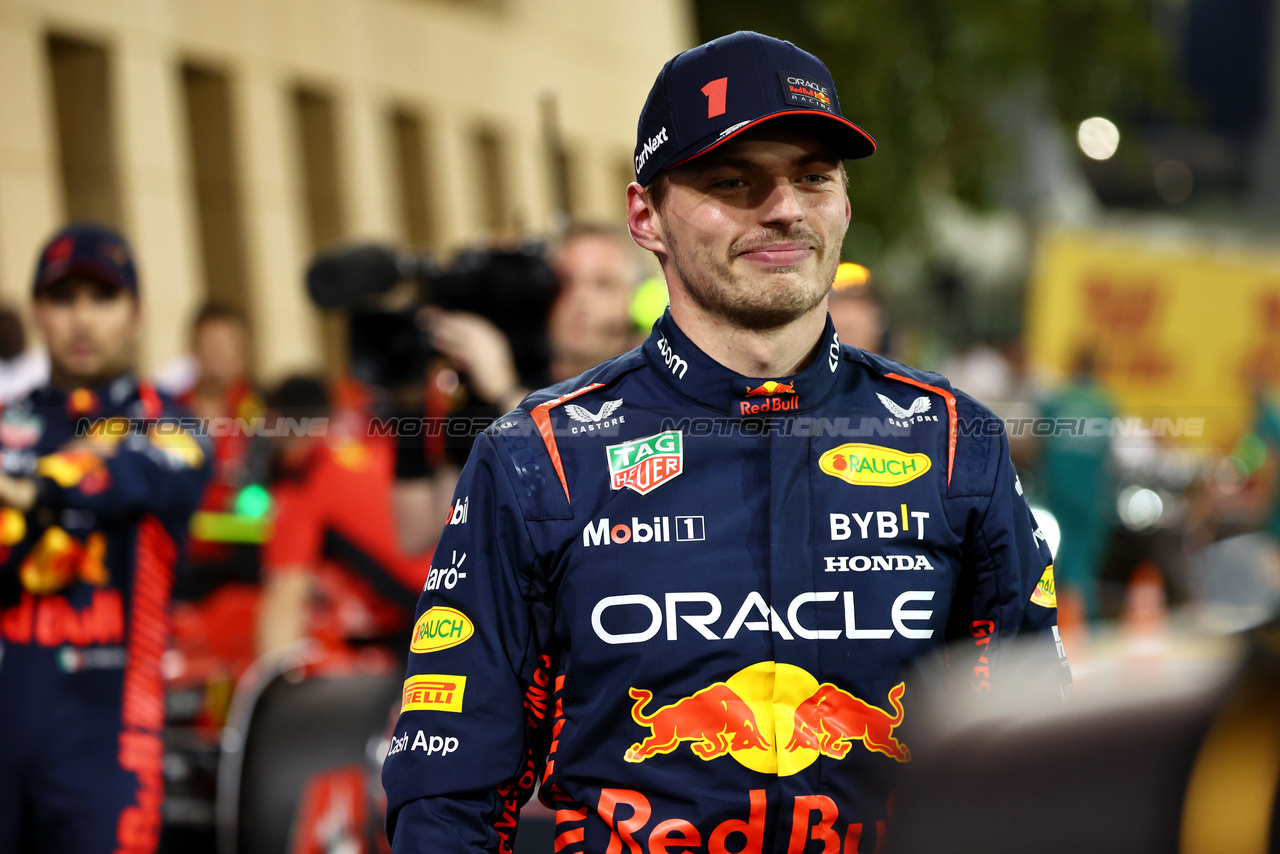 GP BAHRAIN, Max Verstappen (NLD) Red Bull Racing in qualifying parc ferme.

04.03.2023. Formula 1 World Championship, Rd 1, Bahrain Grand Prix, Sakhir, Bahrain, Qualifiche Day.

- www.xpbimages.com, EMail: requests@xpbimages.com © Copyright: Batchelor / XPB Images