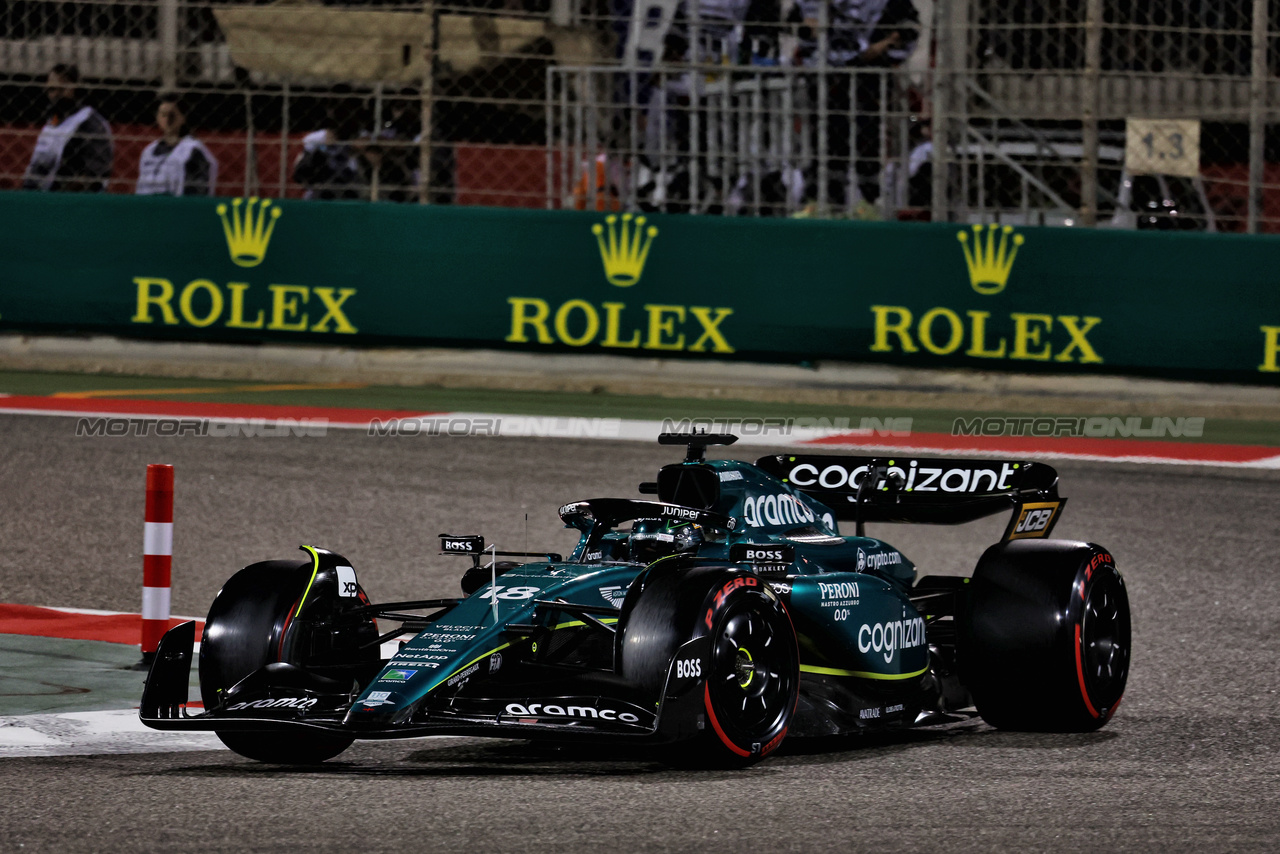 GP BAHRAIN, Lance Stroll (CDN) Aston Martin F1 Team AMR23.

04.03.2023. Formula 1 World Championship, Rd 1, Bahrain Grand Prix, Sakhir, Bahrain, Qualifiche Day.

- www.xpbimages.com, EMail: requests@xpbimages.com © Copyright: Moy / XPB Images